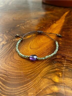 Handmade Amethyst beaded bracelet